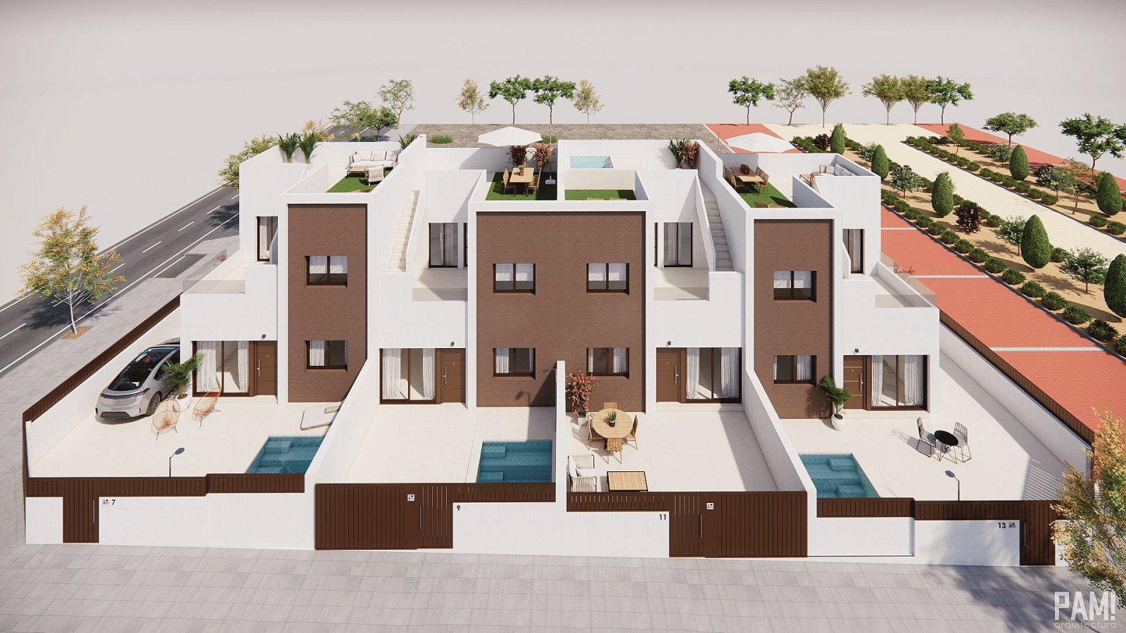 <p>Terraced villa provided with 3 Bedrooms and 2 Bathrooms, optional swimming pool and parking space on own plot. </p><p>Pilar de la Horadada is a ...