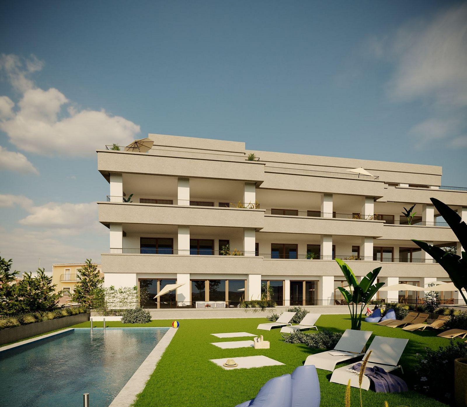 <p>Apartment with garden provided with 3 Bedrooms and 2 Bathrooms, communal swimming pool and parking spot. </p><p>An exclusive development of 15 m...