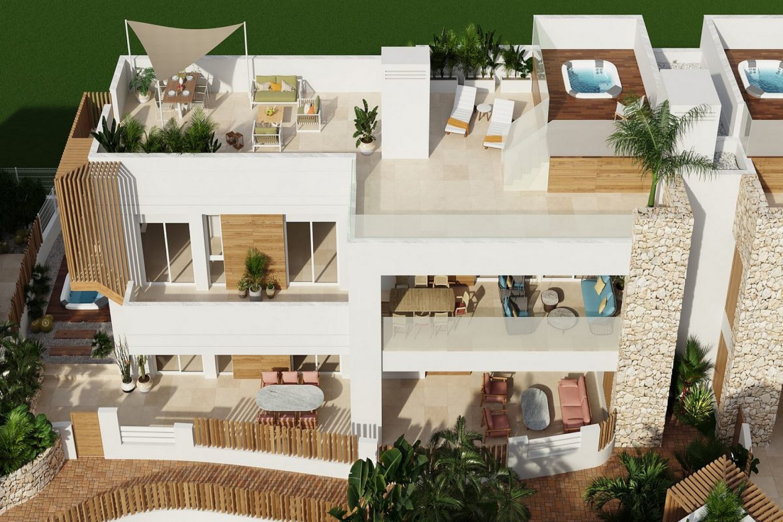 <p>Apartments - solarium provided with 2 Bedrooms and 2 Bathrooms, communal swimming pool and optional underground parking space. </p>