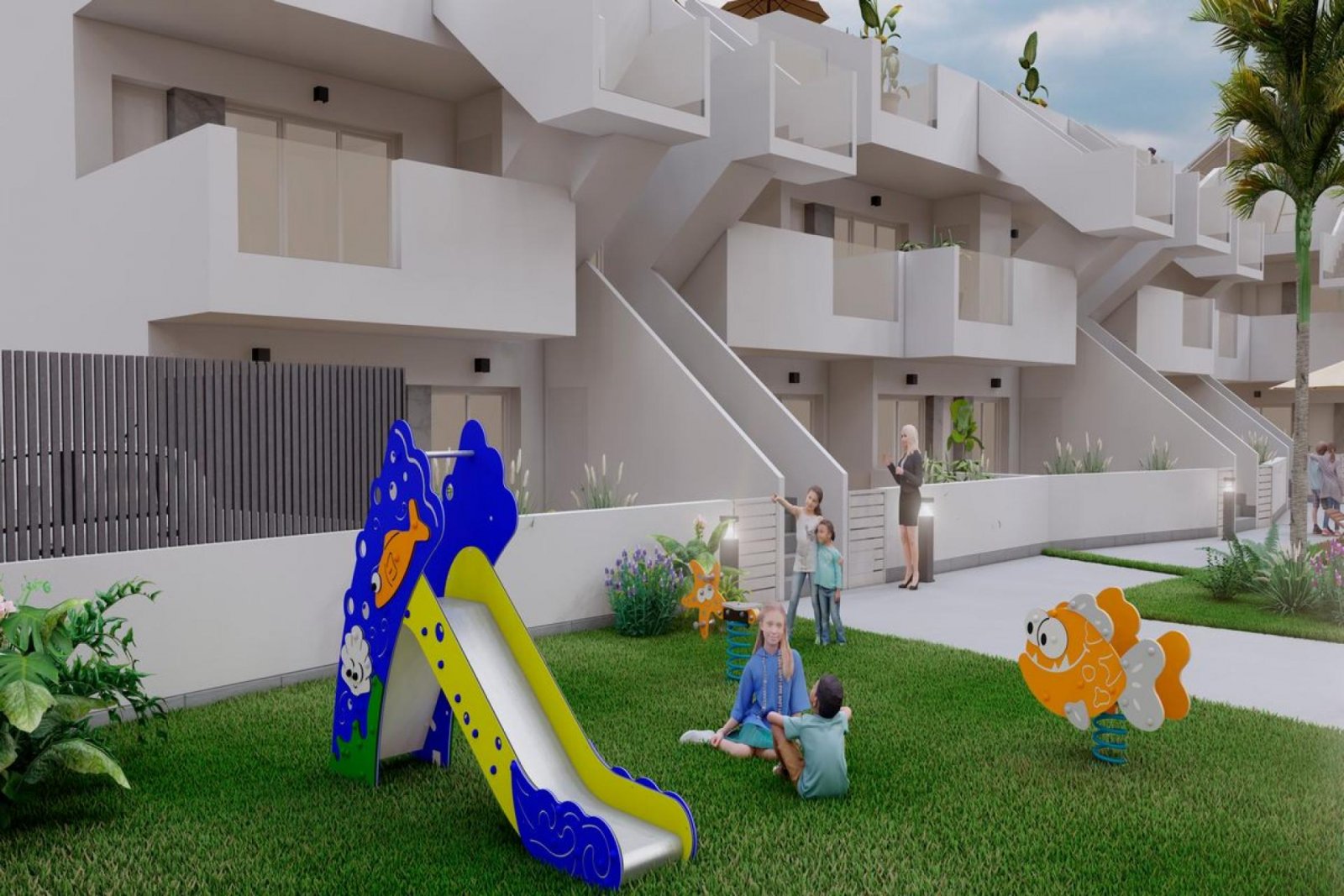 <p>Apartments - solarium provided with 2 Bedrooms and 2 Bathrooms, communal swimming pool and underground parking space. </p>