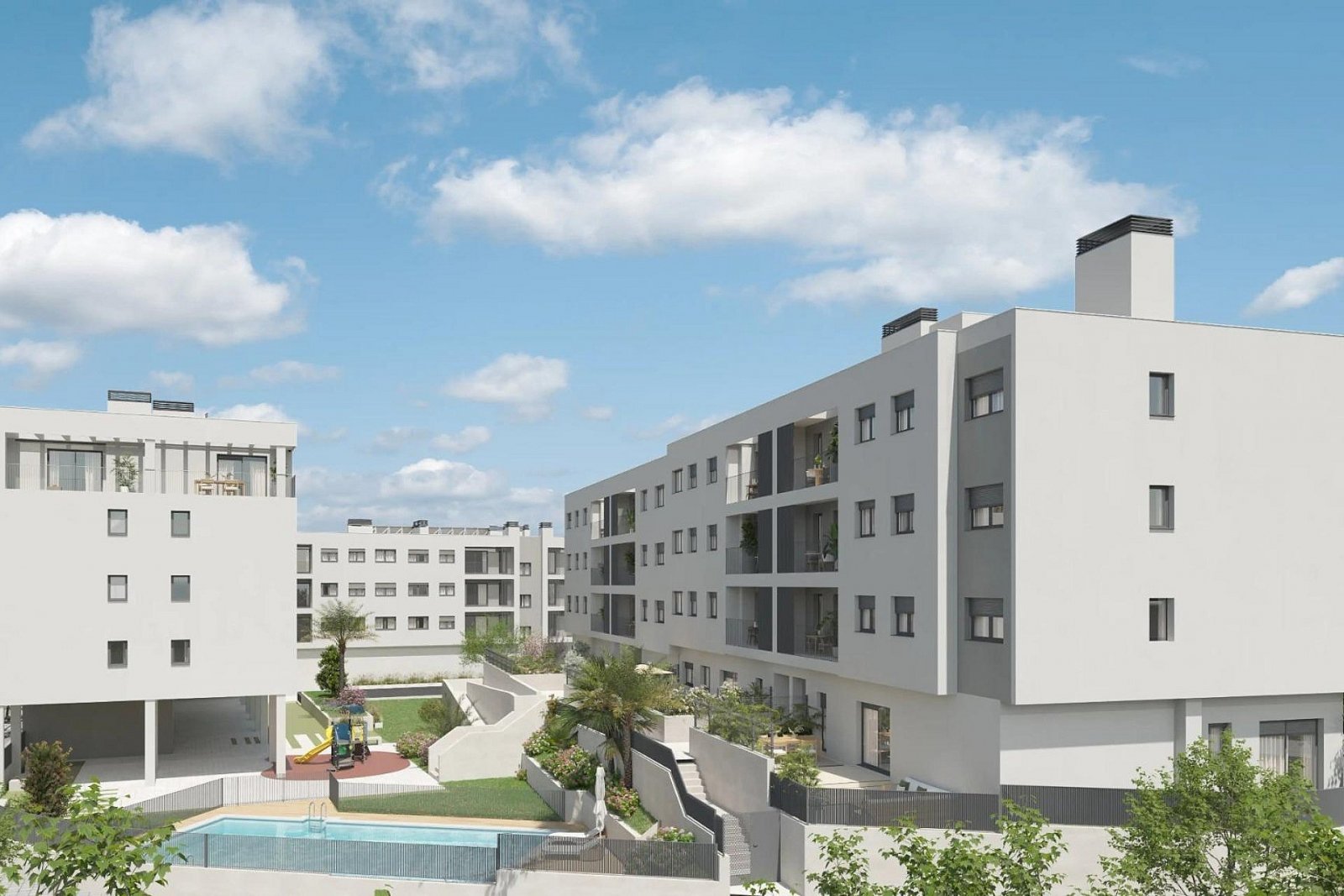<p>Apartment with terrace provided with 2 Bedrooms and 2 Bathrooms, communal swimming pool and underground parking space with storage room. </p>
