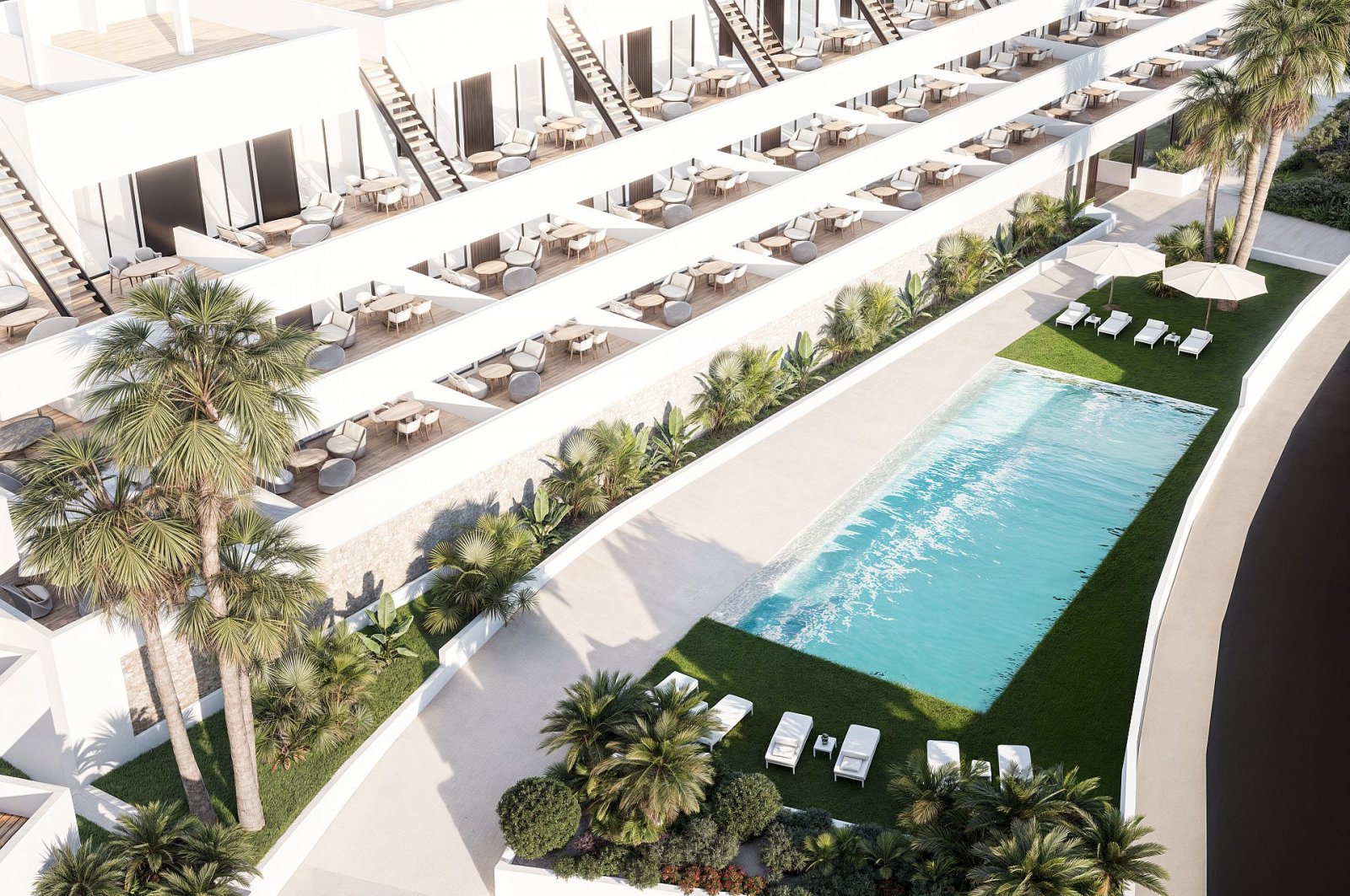 <p>Apartments - solarium provided with 2 Bedrooms and 2 Bathrooms, communal swimming pool and underground parking space. </p><p>The location is ver...