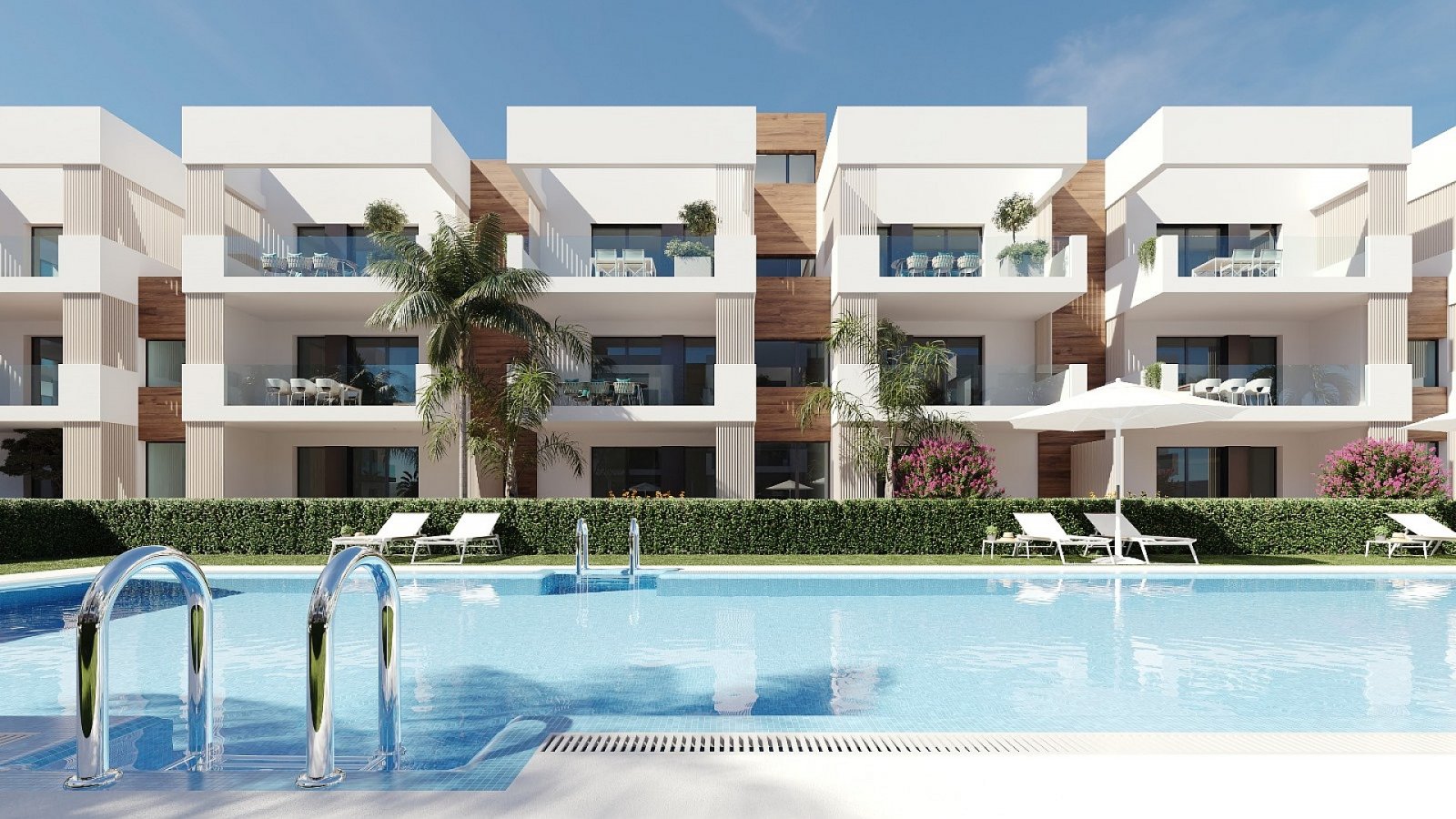 <p>Apartment with terrace provided with 3 Bedrooms and 2 Bathrooms, communal swimming pool and underground parking space with storage room. </p><p>...
