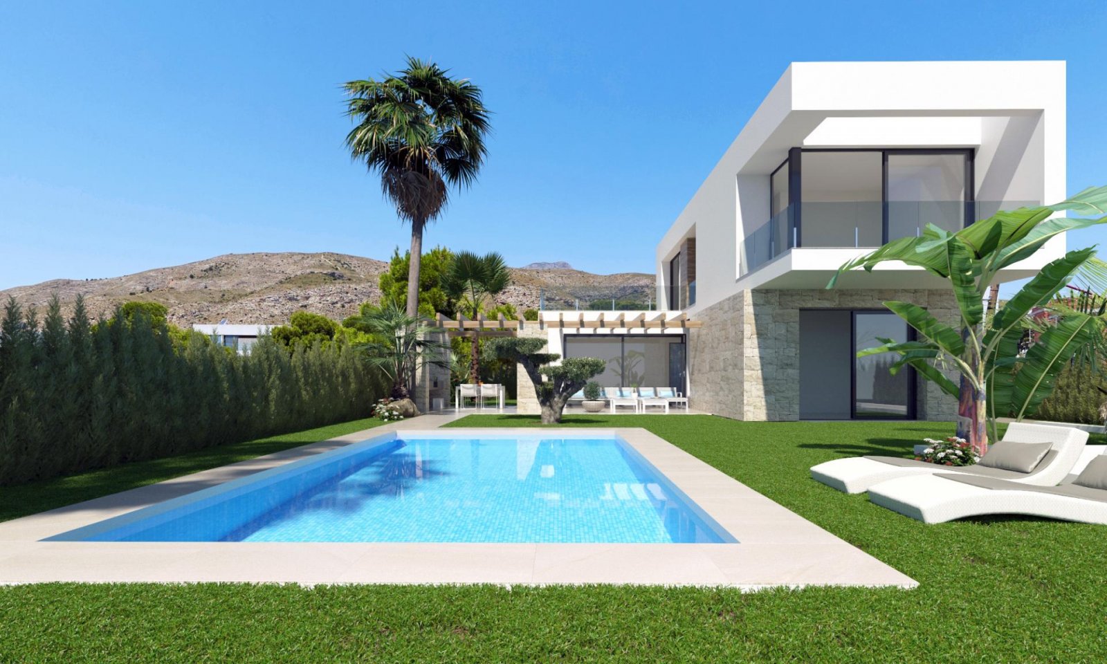 Exklusive Neubauvilla mit Pool, 3 Schlafzimmern & Privatparkplatz