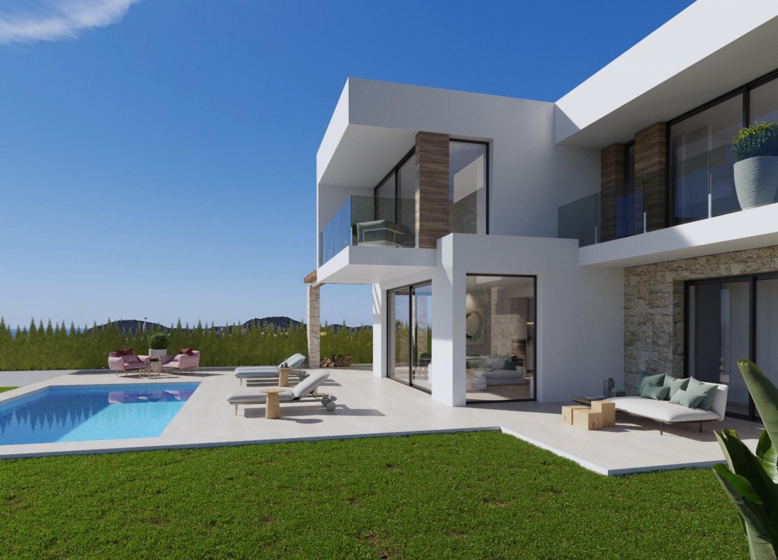 Exklusive Neubauvilla mit Pool, 3 Schlafzimmern & Privatparkplatz