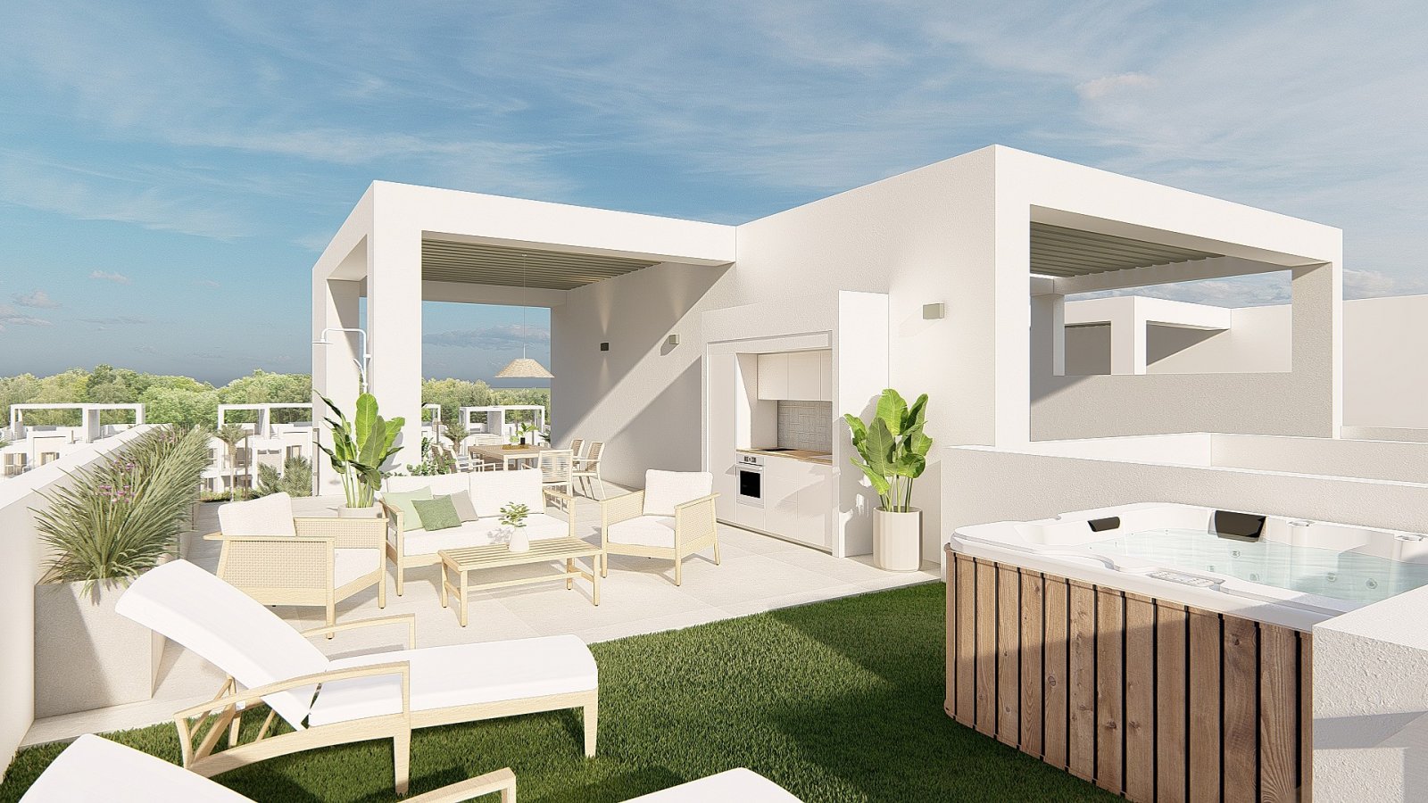 <p>Apartments - solarium provided with 2 Bedrooms and 2 Bathrooms, communal swimming pool and parking spot. </p><p>Ciudad Quesada is popular with t...