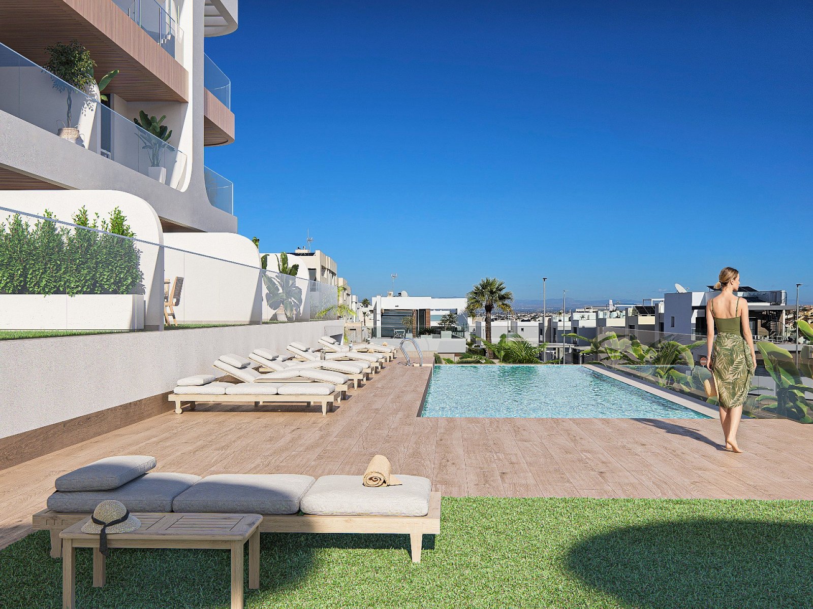 <p>Apartments - solarium provided with 3 Bedrooms and 2 Bathrooms, communal swimming pool and underground parking space with storage room. </p>