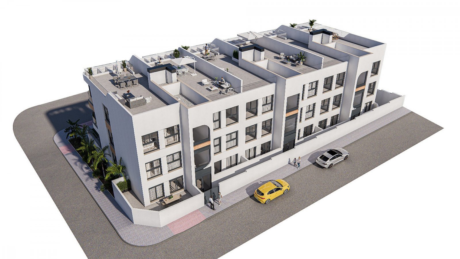 <p>Apartments - solarium provided with 3 Bedrooms and 2 Bathrooms, communal swimming pool and underground parking space with storage room. </p>
