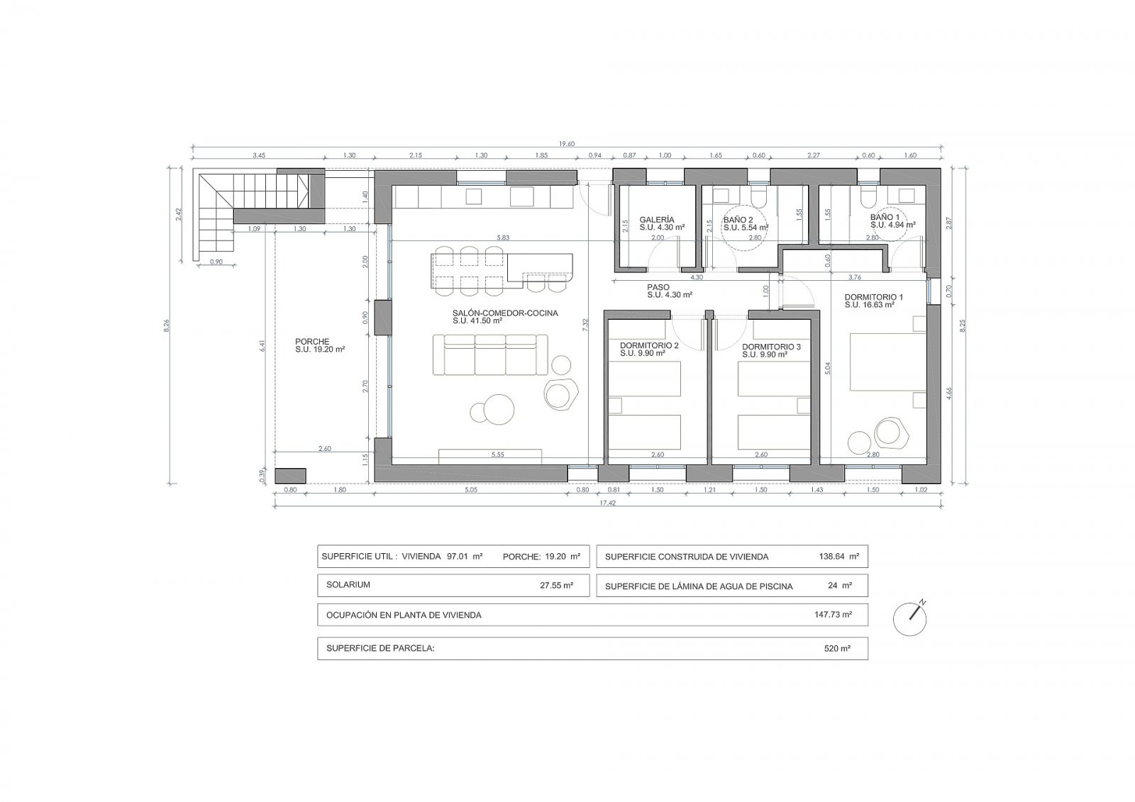 <p>Villa provided with 3 Bedrooms and 2 Bathrooms, private swimming pool and carport. </p><p>New modern villa in Aspe, inland Alicante, Costa Blanc...