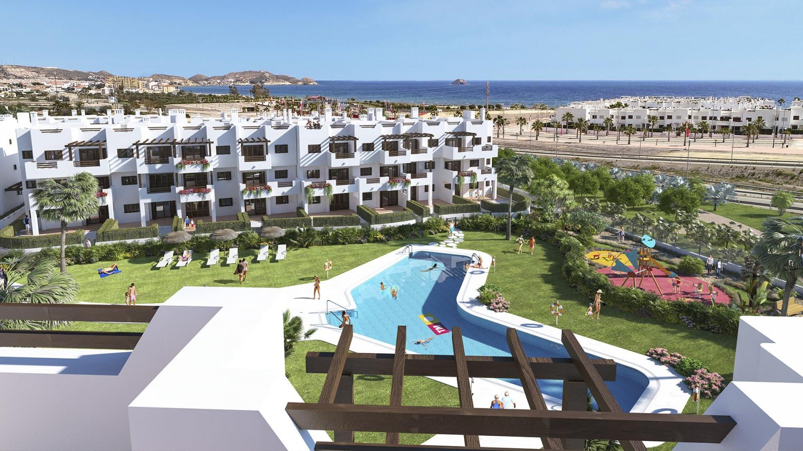 <p>Apartment with terrace provided with 2 Bedrooms and 1 Bathrooms, communal swimming pool and underground parking space. </p><p>Beautiful apartmen...