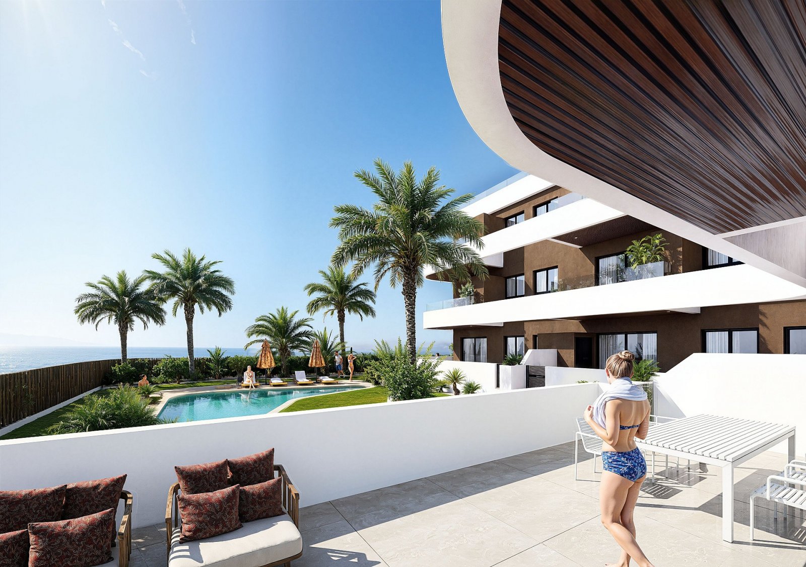 <p>Apartment with terrace provided with 2 Bedrooms and 2 Bathrooms, communal swimming pool and private parking space within domain. </p><p>19 apart...