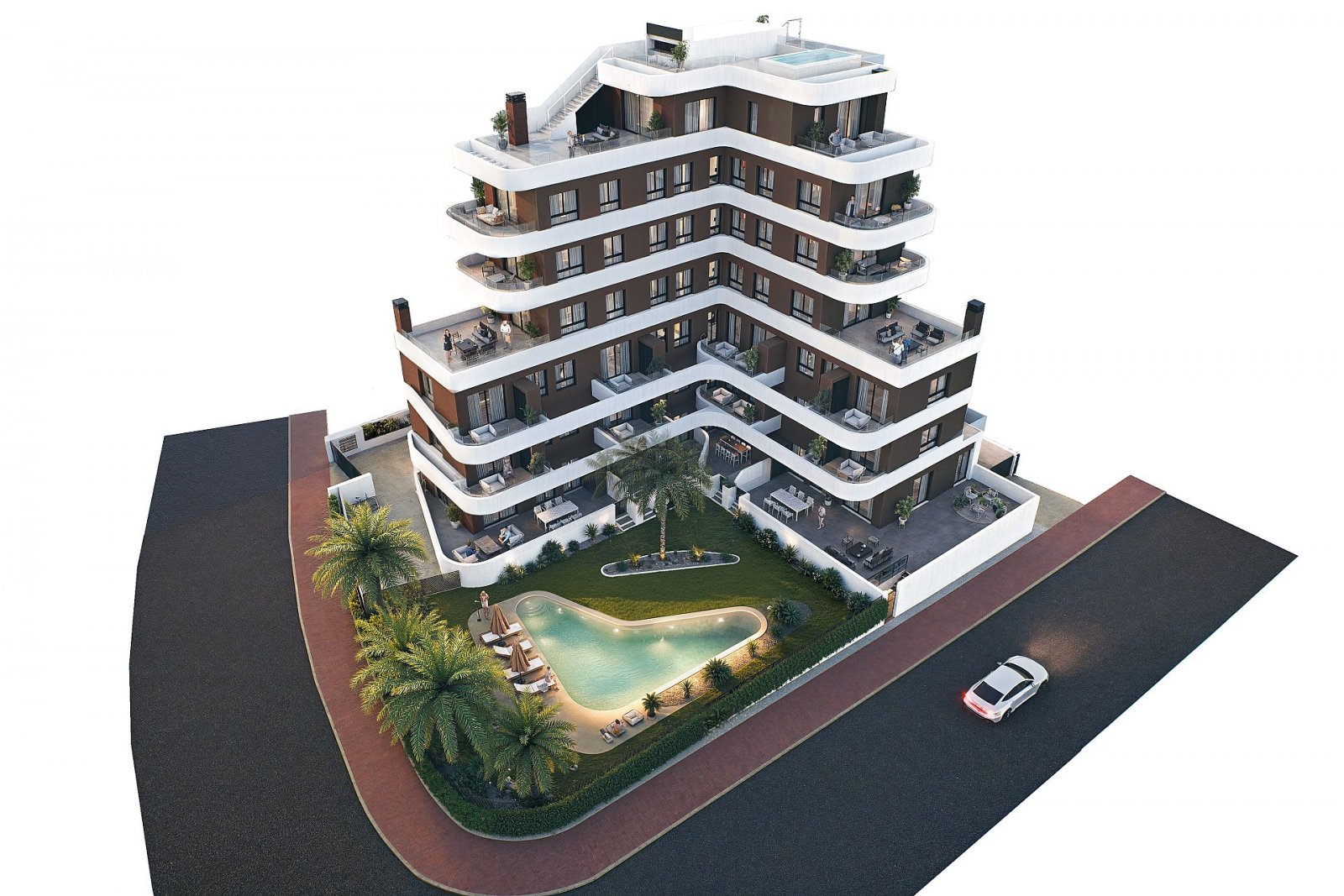 <p>Apartment with terrace provided with 2 Bedrooms and 2 Bathrooms, communal swimming pool and private parking space within domain. </p><p>19 apart...