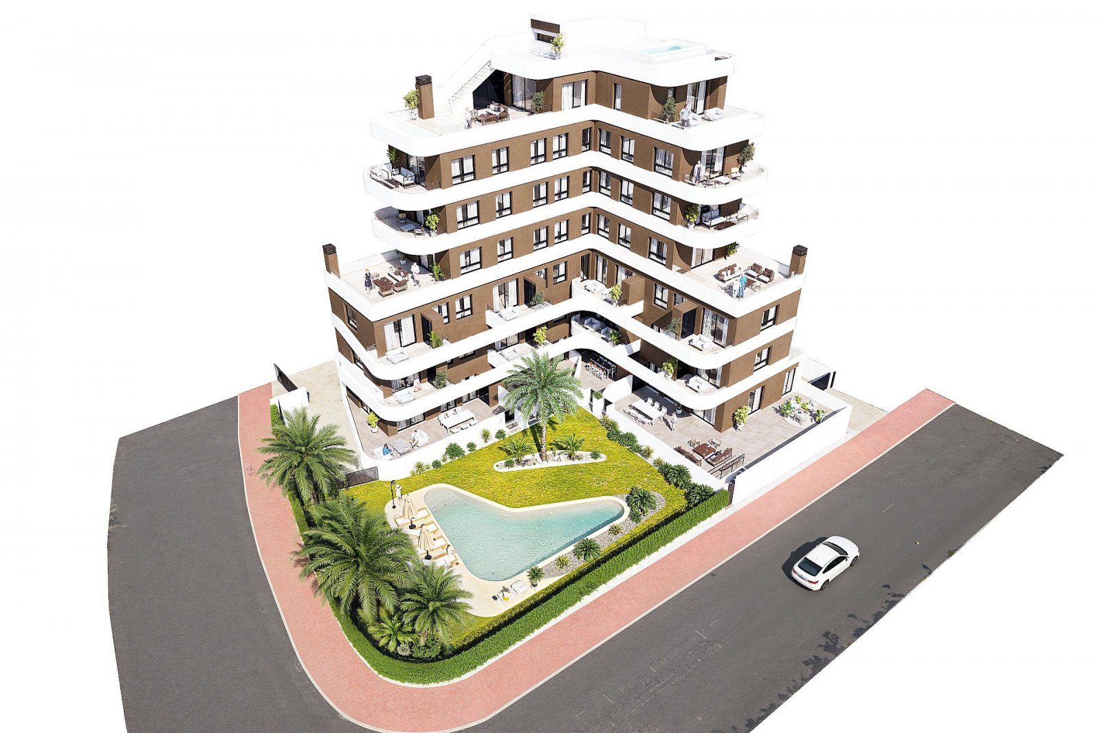 <p>Apartment with terrace provided with 2 Bedrooms and 2 Bathrooms, communal swimming pool and private parking space within domain. </p><p>19 apart...