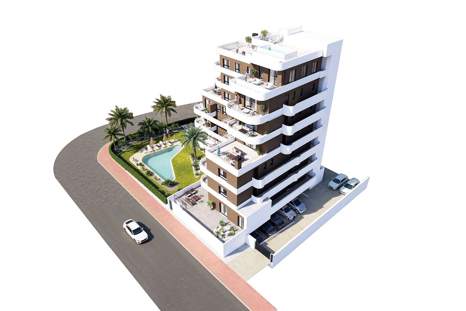 <p>Apartment with terrace provided with 2 Bedrooms and 2 Bathrooms, communal swimming pool and private parking space within domain. </p><p>19 apart...