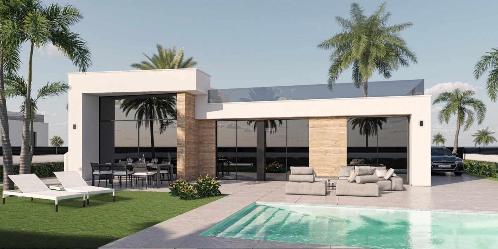<p>Villa provided with 3 Bedrooms and 2 Bathrooms, private swimming pool and parking space on own plot. </p><p>Modern style luxury villas with 2 or...