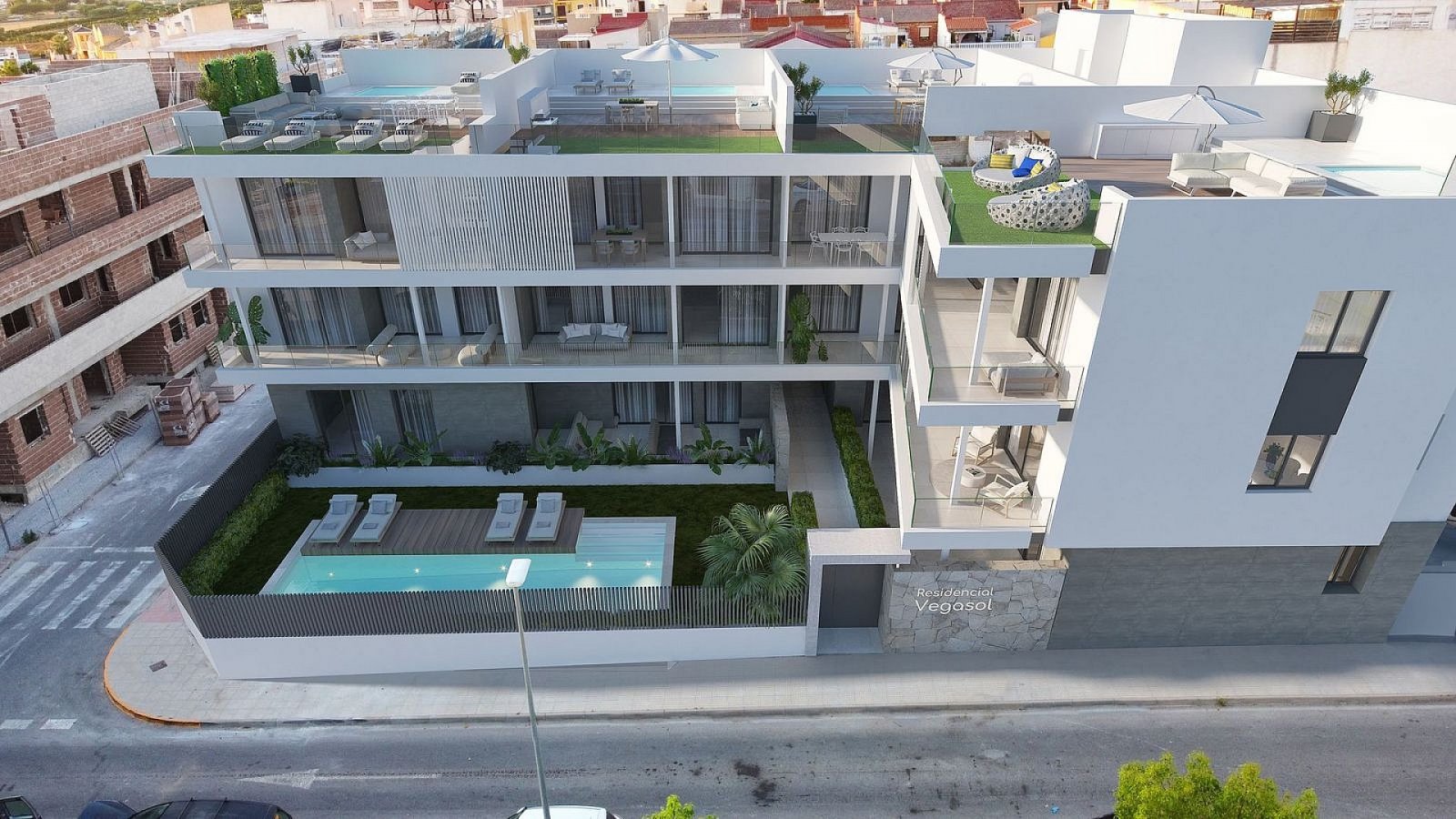 <p>Apartment with terrace provided with 3 Bedrooms and 2 Bathrooms, communal swimming pool and underground parking space with storage room. </p><p>...
