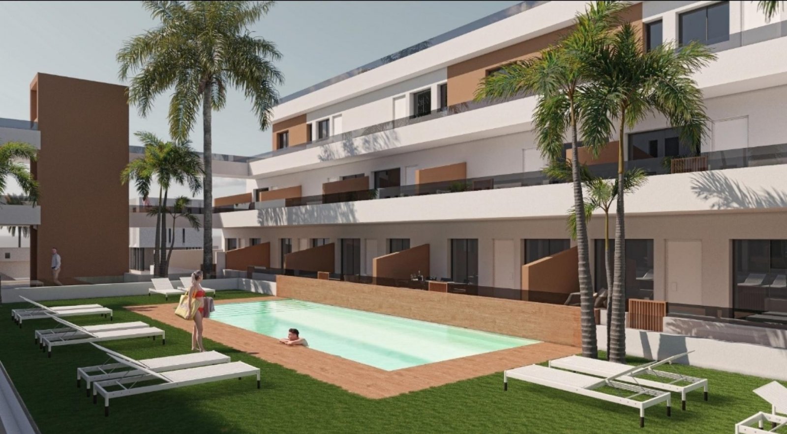 <p>Apartments - solarium provided with 2 Bedrooms and 2 Bathrooms, communal swimming pool and underground parking space with storage room. </p><p>D...