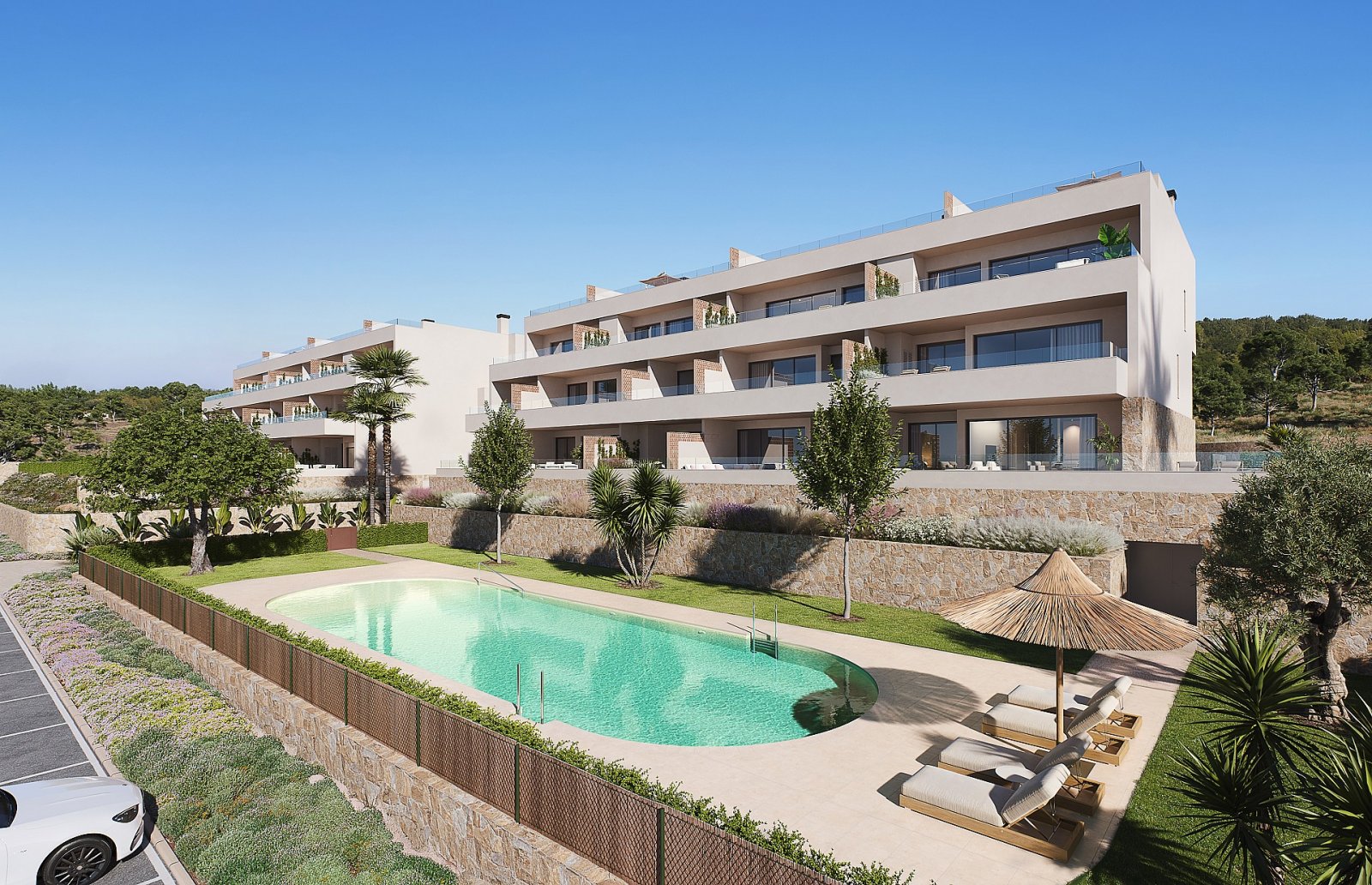 <p>Apartment with garden provided with 3 Bedrooms and 2 Bathrooms, communal swimming pool and underground parking space with storage room. </p><p>T...