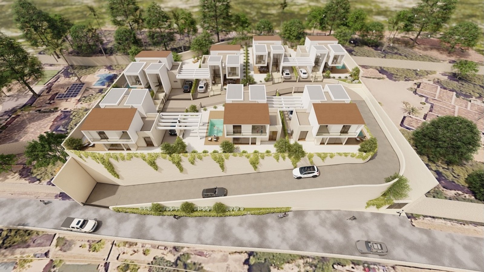 <p>Villa provided with 3 Bedrooms and 3 Bathrooms, private swimming pool and parking space on own plot. </p><p>This small-scale complex of just 7 v...