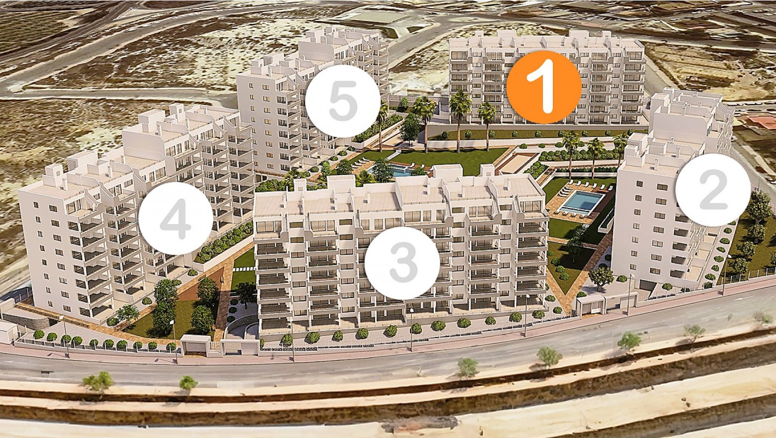 <p>Apartments - solarium provided with 3 Bedrooms and 2 Bathrooms, communal swimming pool and underground parking space with storage room. </p><p>N...