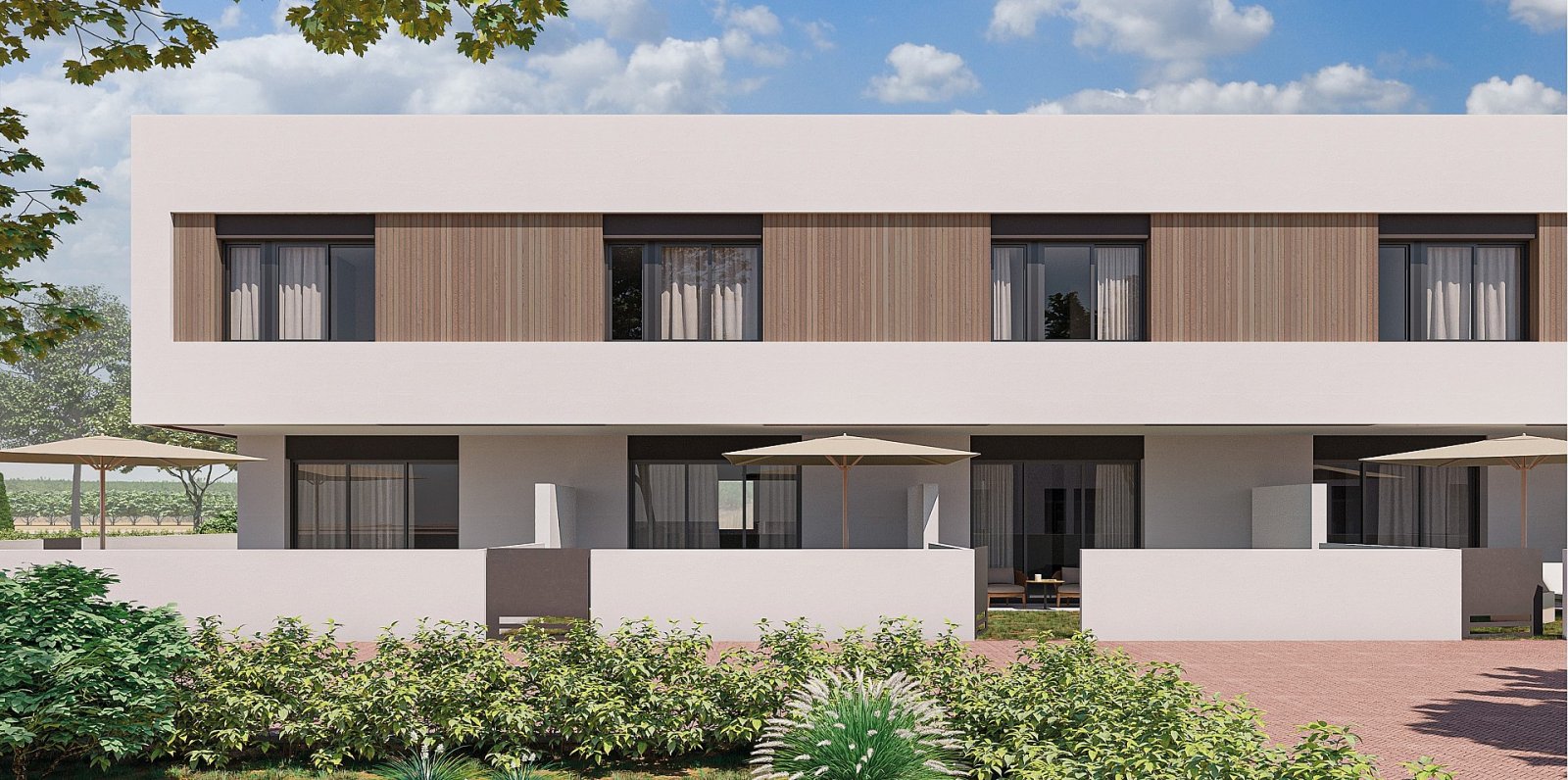 <p>Terraced villa provided with 3 Bedrooms and 2 Bathrooms, communal swimming pool and parking space on own plot. </p><p>Exclusive new development ...