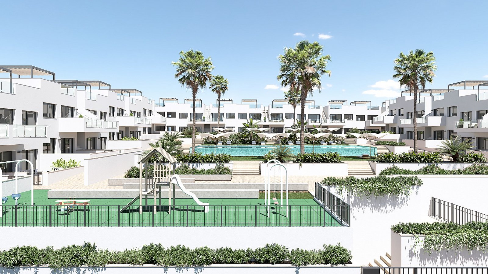 Apartment mit Solarium, Pool und Lagunenblick