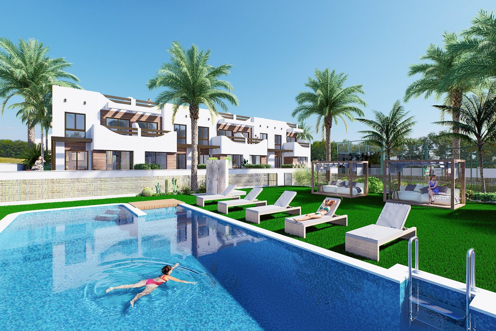 <p>Apartments - solarium provided with 2 Bedrooms and 2 Bathrooms, communal swimming pool and underground parking space. </p><p>This new constructi...