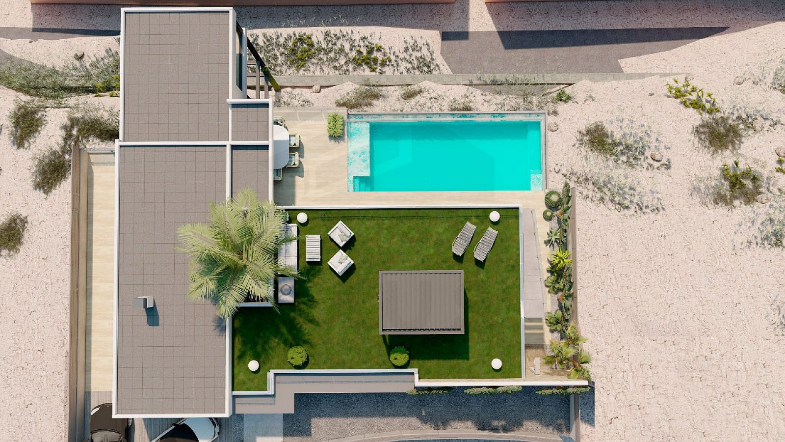 <p>Villa provided with 3 Bedrooms and 3 Bathrooms, heated swimming pool and parking space on own plot. </p><p>Located on the second line of the pre...