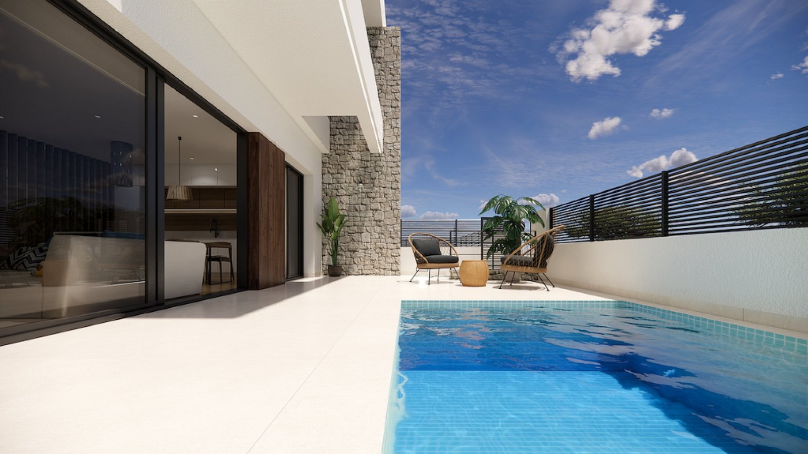 <p>Terraced villa provided with 3 Bedrooms and 3 Bathrooms, private swimming pool and parking space on own plot. </p><p>Small-scale complex with 8 ...