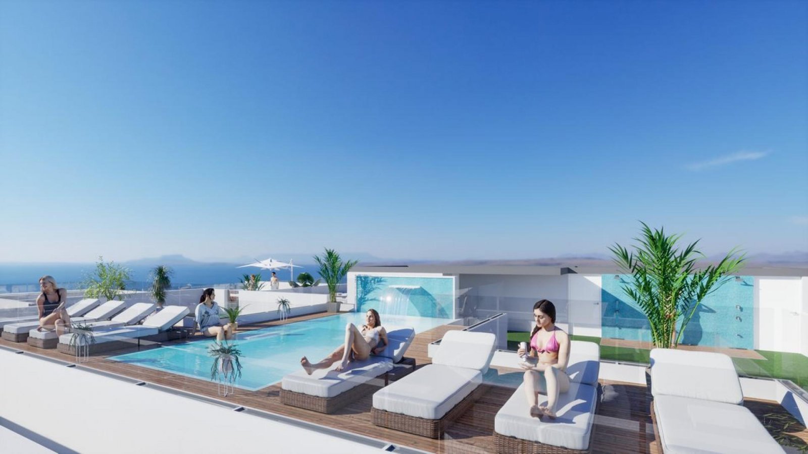 <p>Apartment with terrace provided with 2 Bedrooms and 2 Bathrooms, communal swimming pool and private garage. </p><p>Complex with a total of 34 ap...