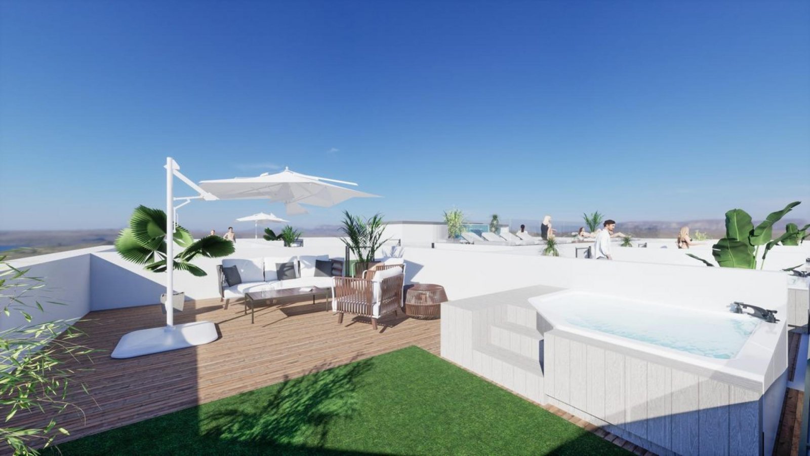 <p>Apartment with terrace provided with 2 Bedrooms and 2 Bathrooms, communal swimming pool and private garage. </p><p>Complex with a total of 34 ap...