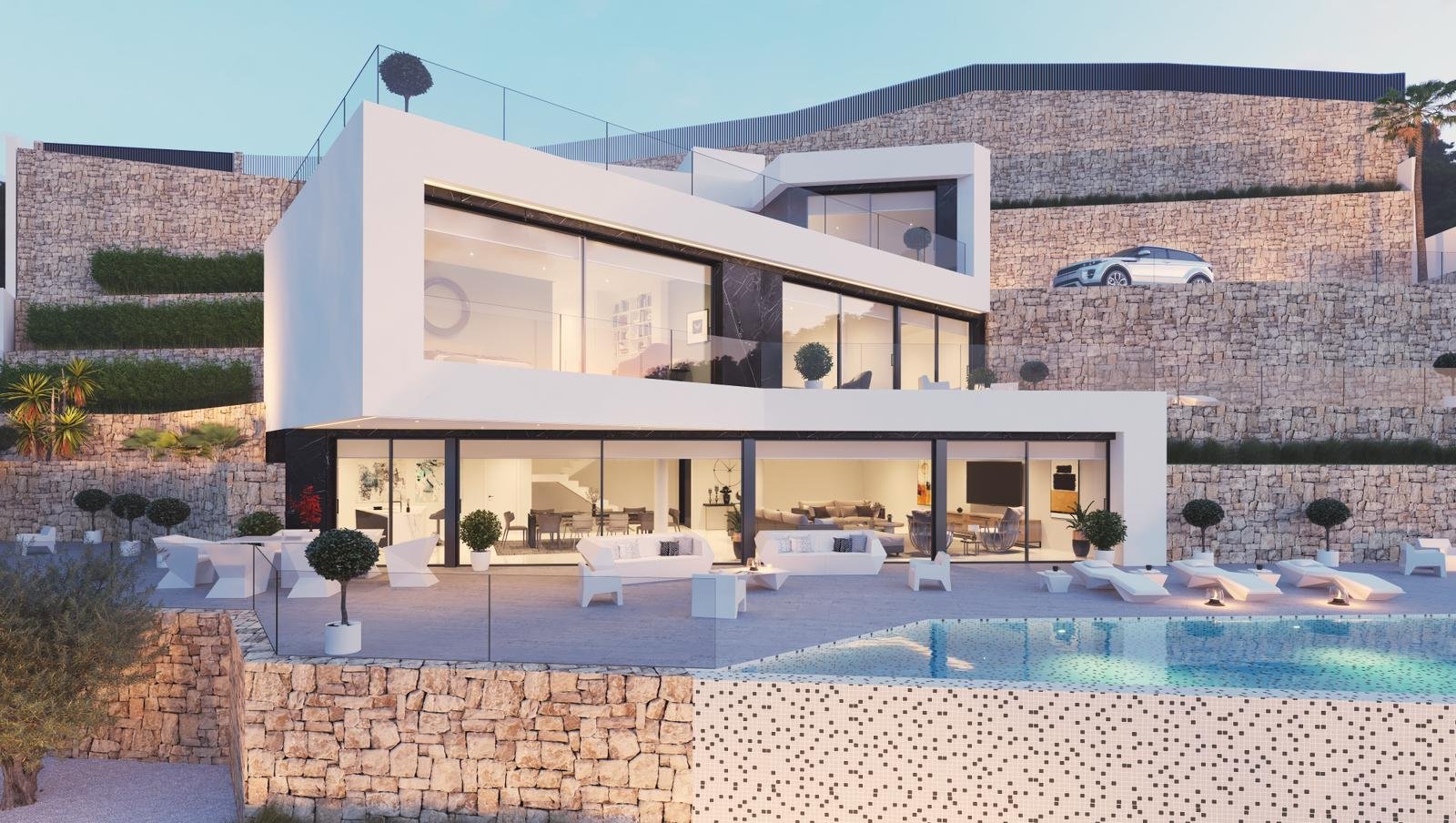 Benissa: This modern luxury villa with panoramic sea views is currently under construction and will be completed in March 2027.This modern villa with excel... 